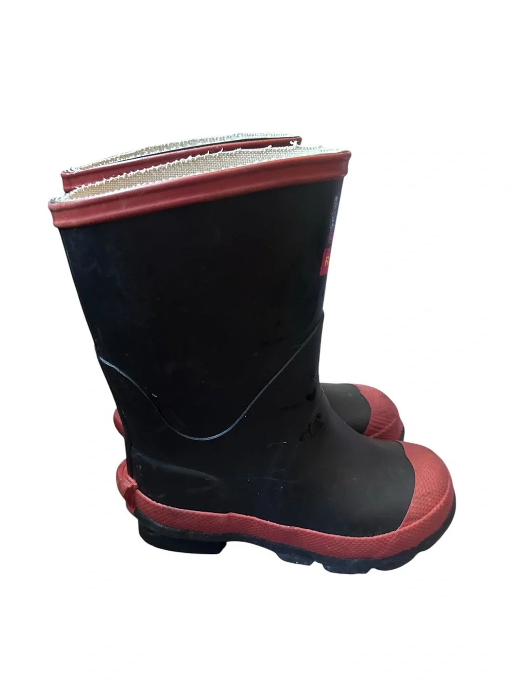 Skellerup Red Band Junior Calf-Length Gumboots Black Red Toddler Size 9
